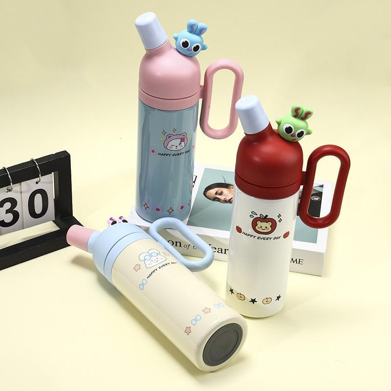 Süße Cartoon Thermosflasche Edelstahl Auslaufsicherer Deckel Für Kinder Schule Täglichen Gebrauch