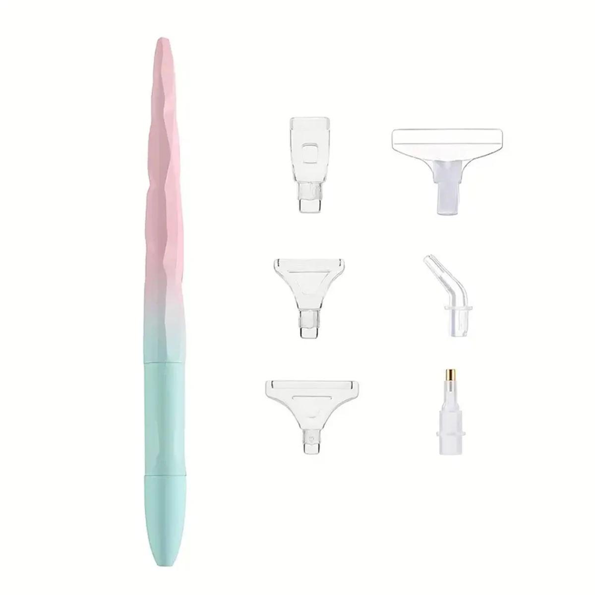 

Ручка для алмазной живописи Gradient 5D Diamond Art Pen, ручка для алмазной живописи и аксессуары для круглых и квадратных драгоценных камней с шестью сверлами J-107