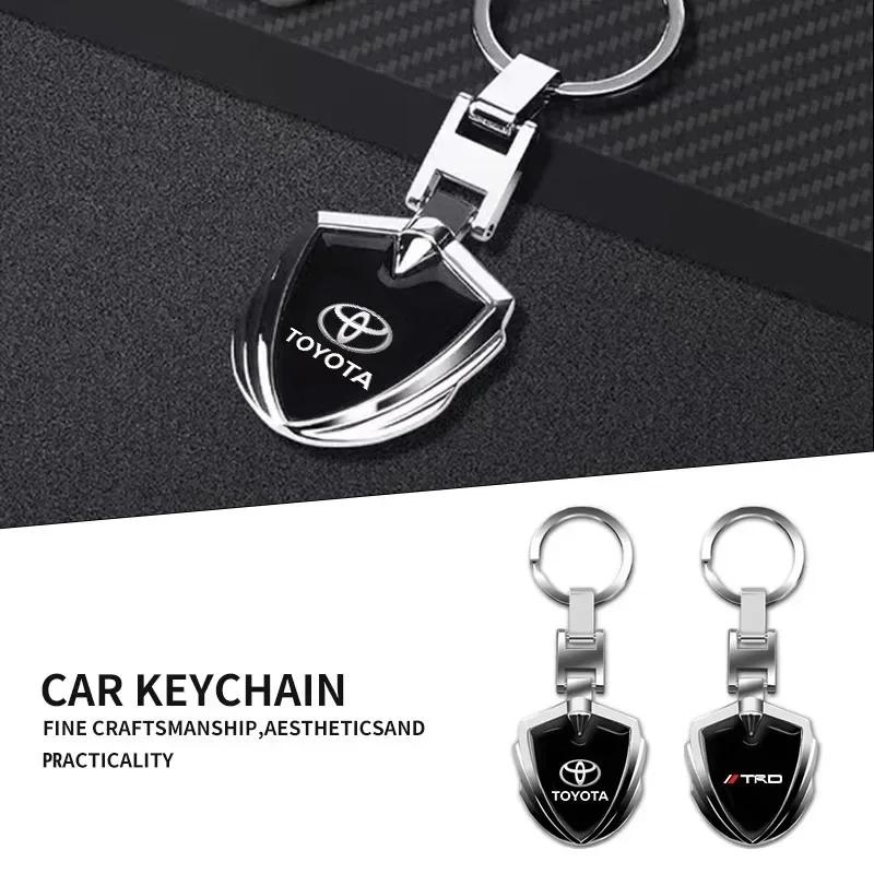 Car Accessories 3D Metal Key Rings Car Logo Emblems Keychain For Toyota C-hr Prado Rav4 Yaris Hilux Prius Avensis Corolla Camry