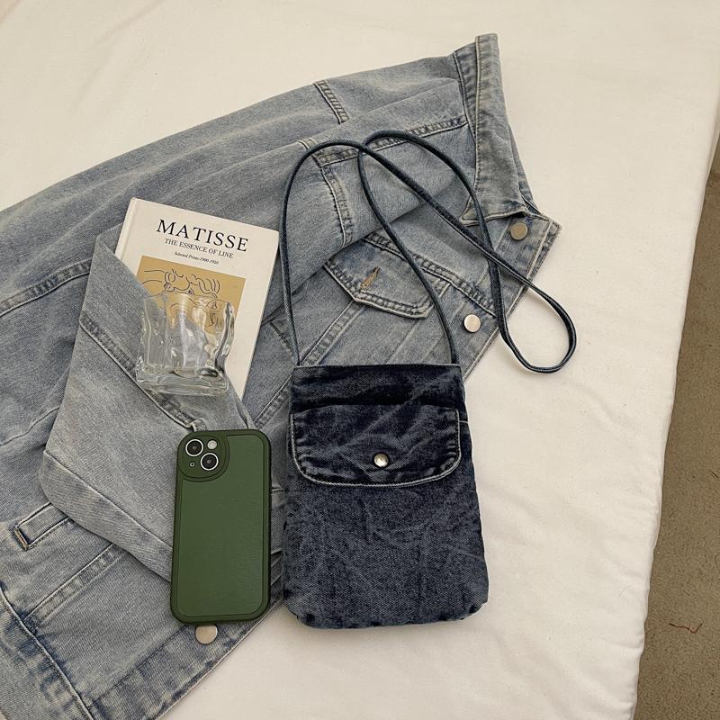 Torebka Damska Jeansowa Vintage Torba na Ramię Mała Torebka na Telefon Komórkowy