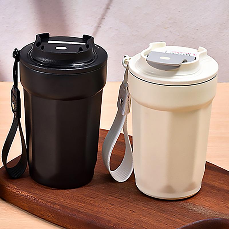 Nerezový hrnek na kávu do auta Termohrnek Opakovaně použitelný hrnek na kávu na nápoje Cestovní izolovaný hrnek