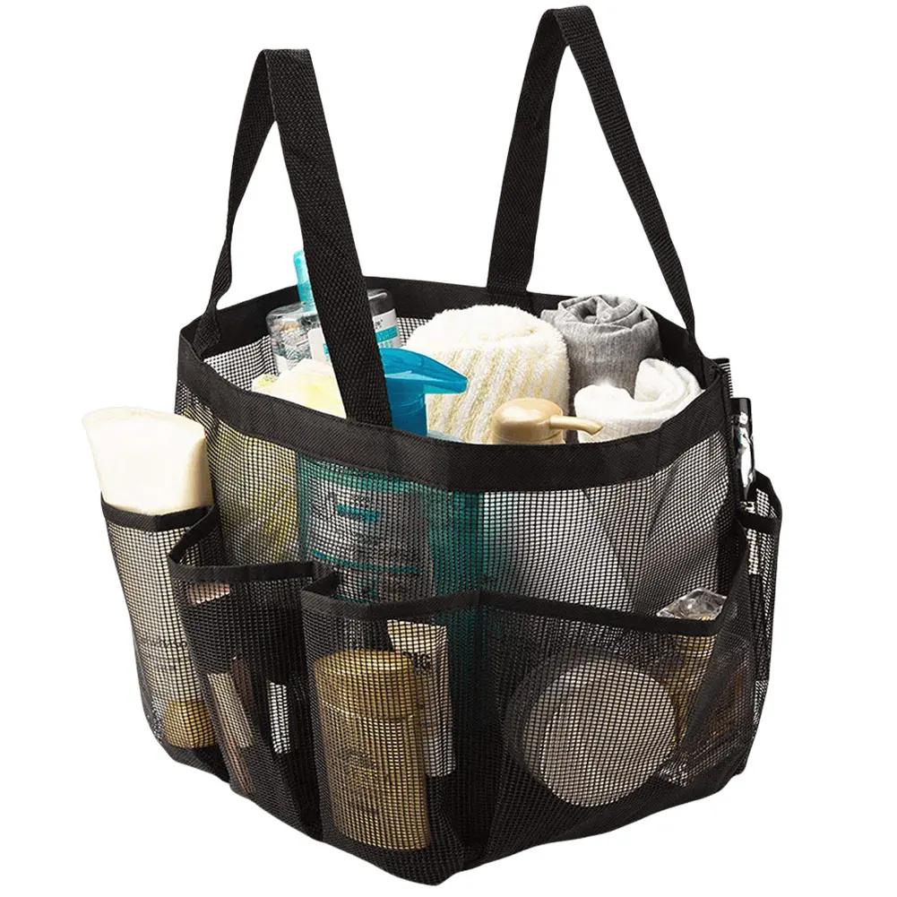 Men's Portable Mesh Shower Caddy Quick Dry Storage Bags Multi-pockets Bath Toiletry Organizer Bags Large Capacity Tote Handbags