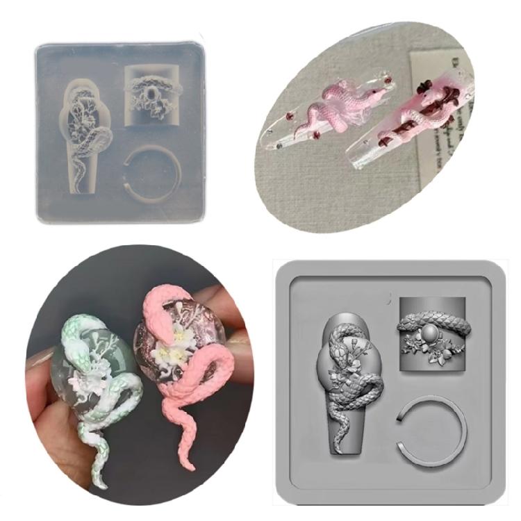 Multipurpose Silicone Mould for Snake Nail Art Easy to Use and Remove Suitable Portable for All Nail Shapes and Lengths