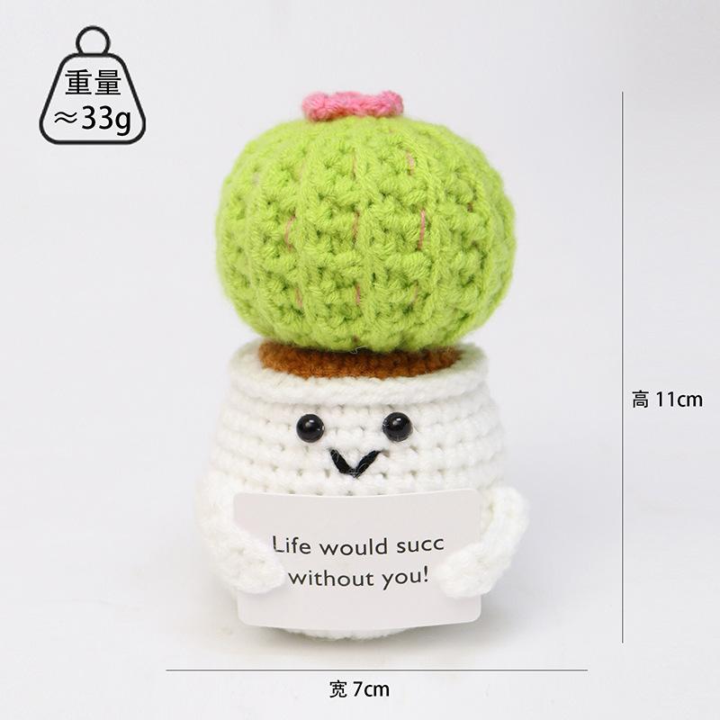 Crochet Positive Energy Potatos Mini Pocket Hug Handmade Knitted Vegetables Hand-Woven Desktop Ornament Decor Birthday Gift