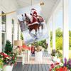 Santa Claus Riding Double-Sided Garden Flag , Durable Polyester, Perfect for Outdoor Yard & Lawn Decor