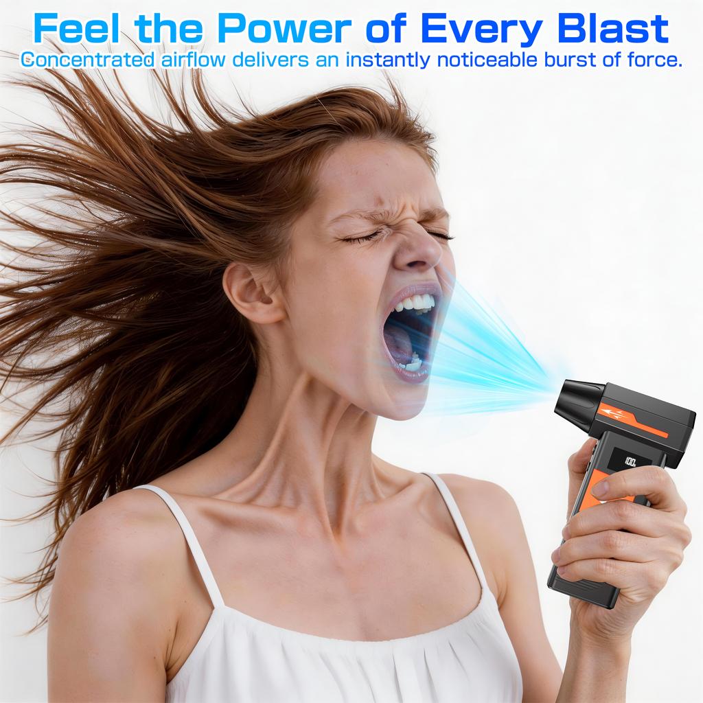 Blow Snow Electric Air Duster Turbo Blower Jet Fan Blow And Suction 2 In 1 Type-C Charging 110000RPM With Outlet Nozzles Cleaning Blowing Tool