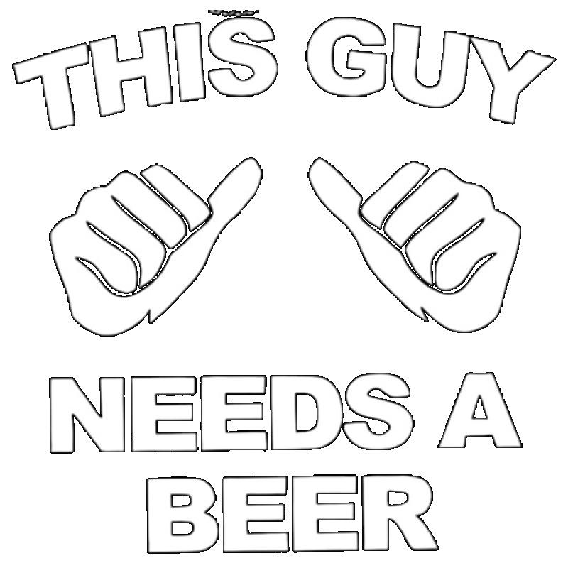 Black T Shirt This Guy Needs A Beer Graphic Print Casual Wear for Men Party Fun Statement Tee