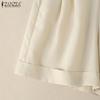 ZANZEA Women Casual Elastic Waist Loose Summer Shorts