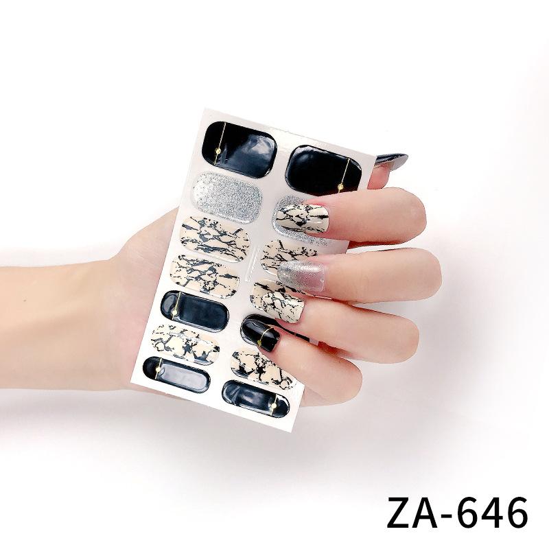 Nail Art Stickers 3d Nail Stickers 14 Finger Hot Stamping Cat Eye Leopard Print Nail Art Stickers