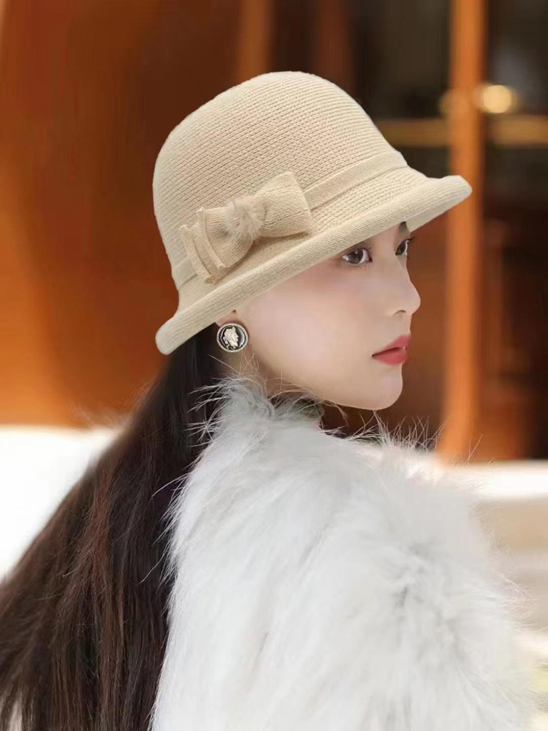 

Women Fedora Chic Belt Buckle Decorated Flap Brim Felt Hat Retro British Jazz Casquette Winter Autumn Knit Warm Boater Cap 56-58cm