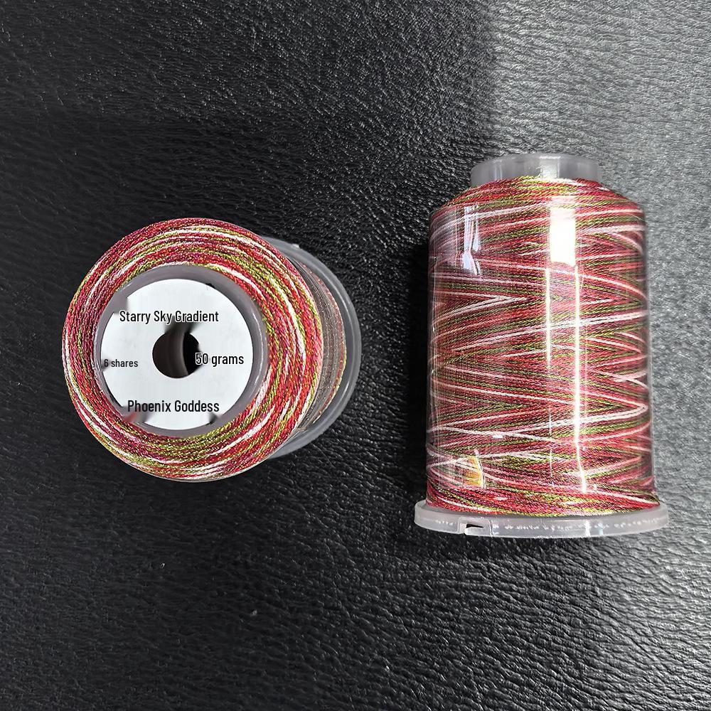 Starry Sky Gradient Yarn: 6-Strand Purple Illusion Tassel for DIY Bracelet & Handmade Weaving Accessories.