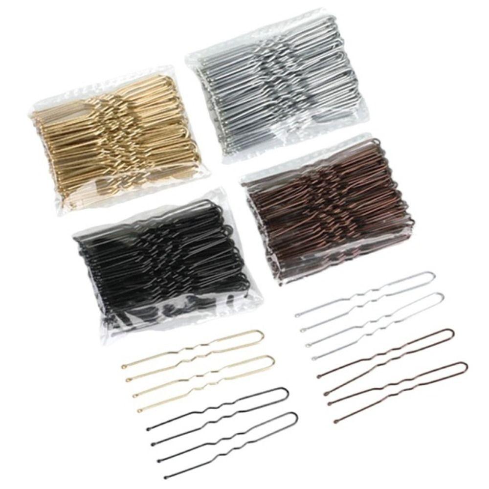 Lot de 50 barrettes à cheveux ondulées en forme de U pour femmes