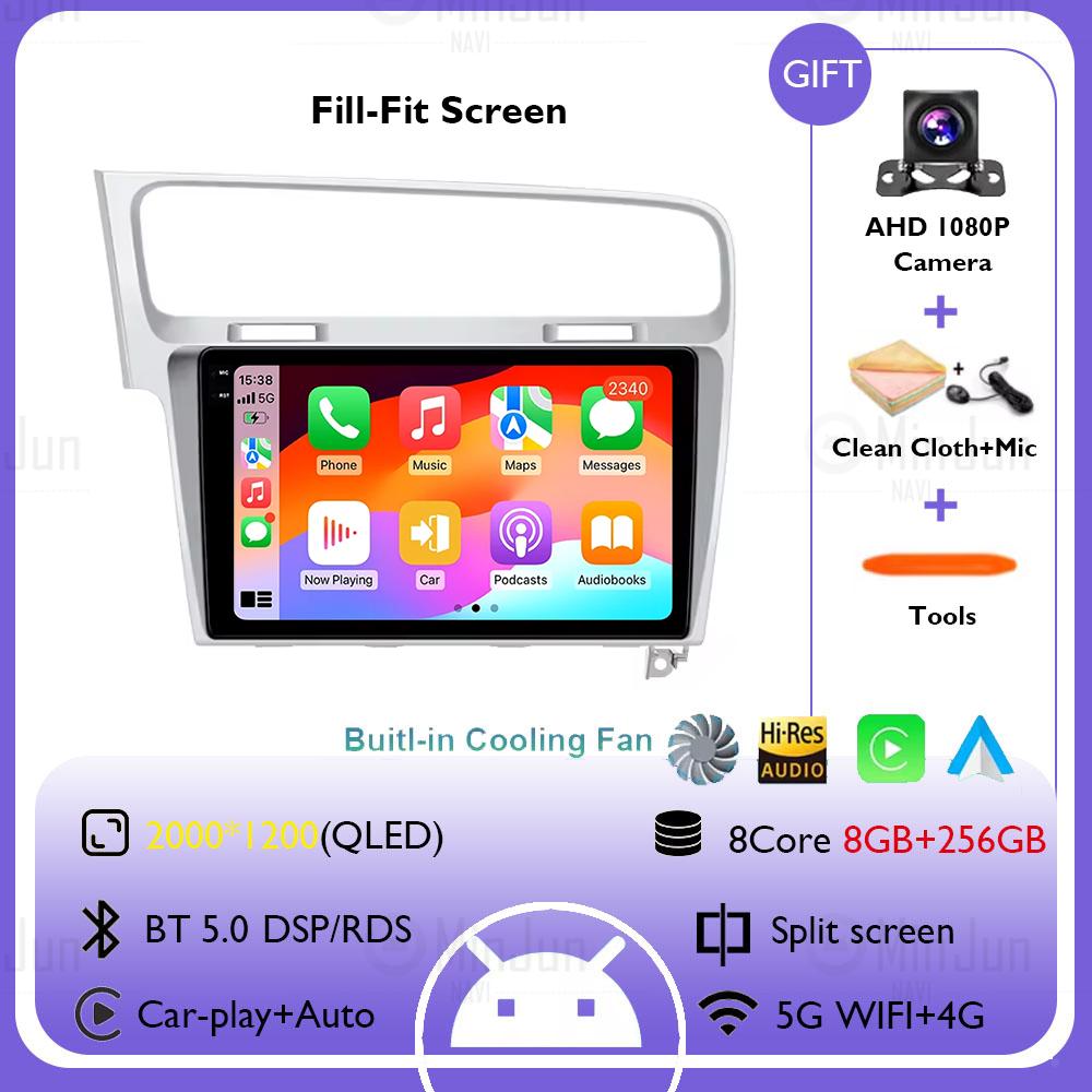 Android 14 Car Radio For Volkswagen VW Golf 7 MK7 GTI 2011-2021 Wireless Carplay Auto Radio Multimedia Player Navigation GPS DSP