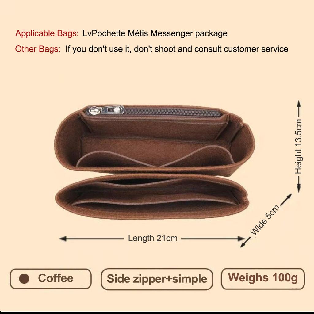 Filz Handtaschen Einlage Tasche Aufbewahrung Organisation Geldbörse Liner Tasche Halter Tragbar Interne Taschen für für LV Pochette Metis