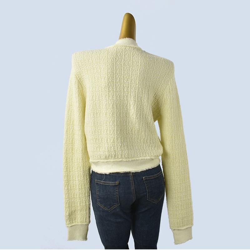 Fashion Classic Style Loose Short Single Breasted Long sleeve Autumn Sweet Cardigan V-neck Women Coat Solid Knit sweater