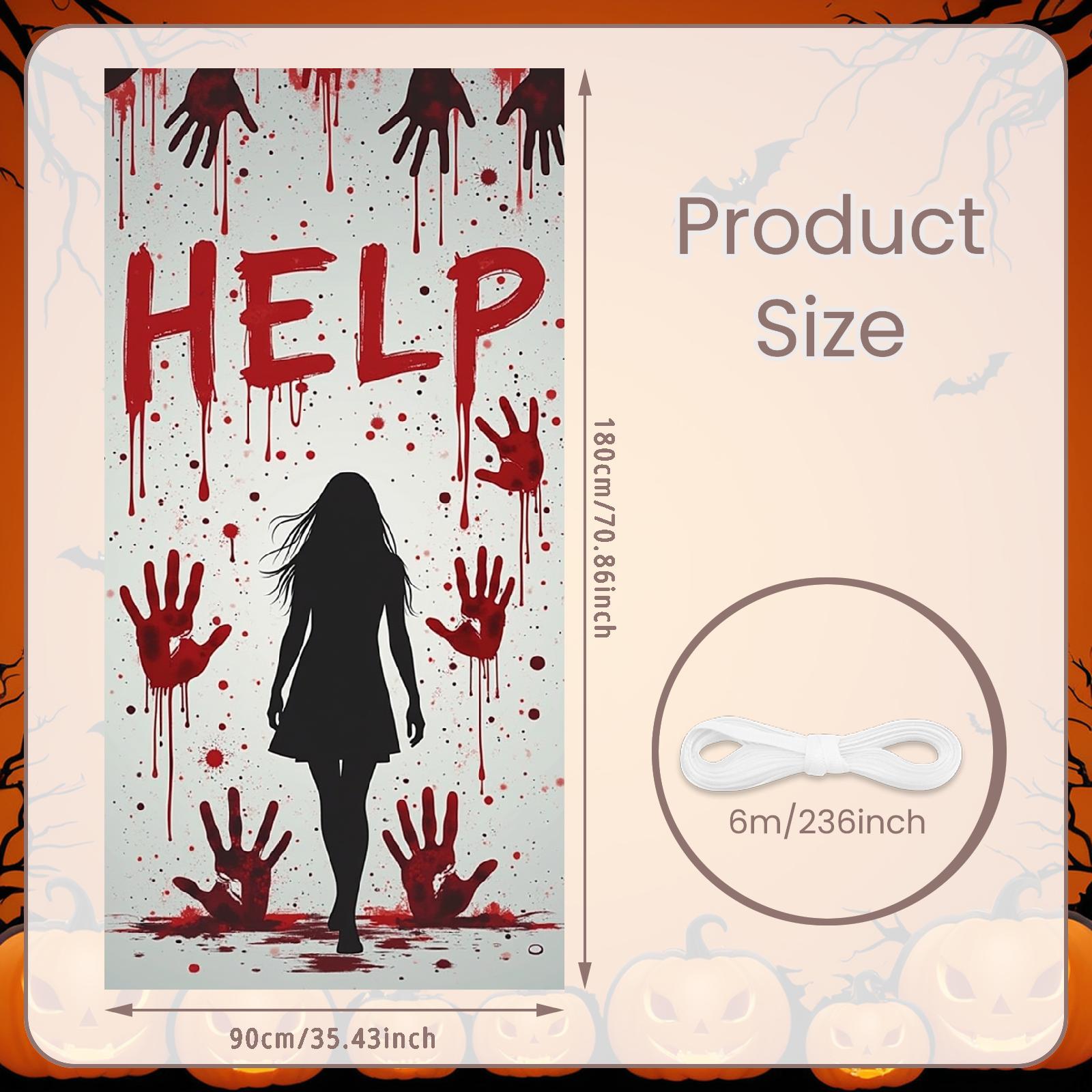 Spooky Backdrop Handprint Pattern Halloween Banner Horror Banner Design Scary Decoration For Spooky Celebration Horror Event