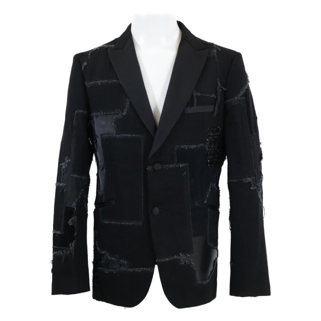 JUNYA WATANABE MAN Excellent condition 25 Stainless Steel AD2024 WO-J033 Dress-up Denim Patchwork Tailored Jacket L blackUsed