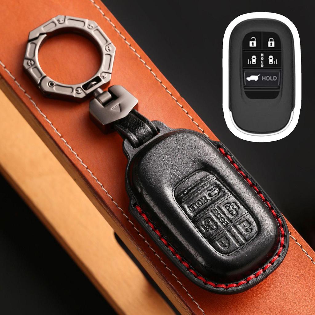 2024 Honda Odyssey & Elysion Key Cover: Genuine Leather Remote Control Case with Buckle.