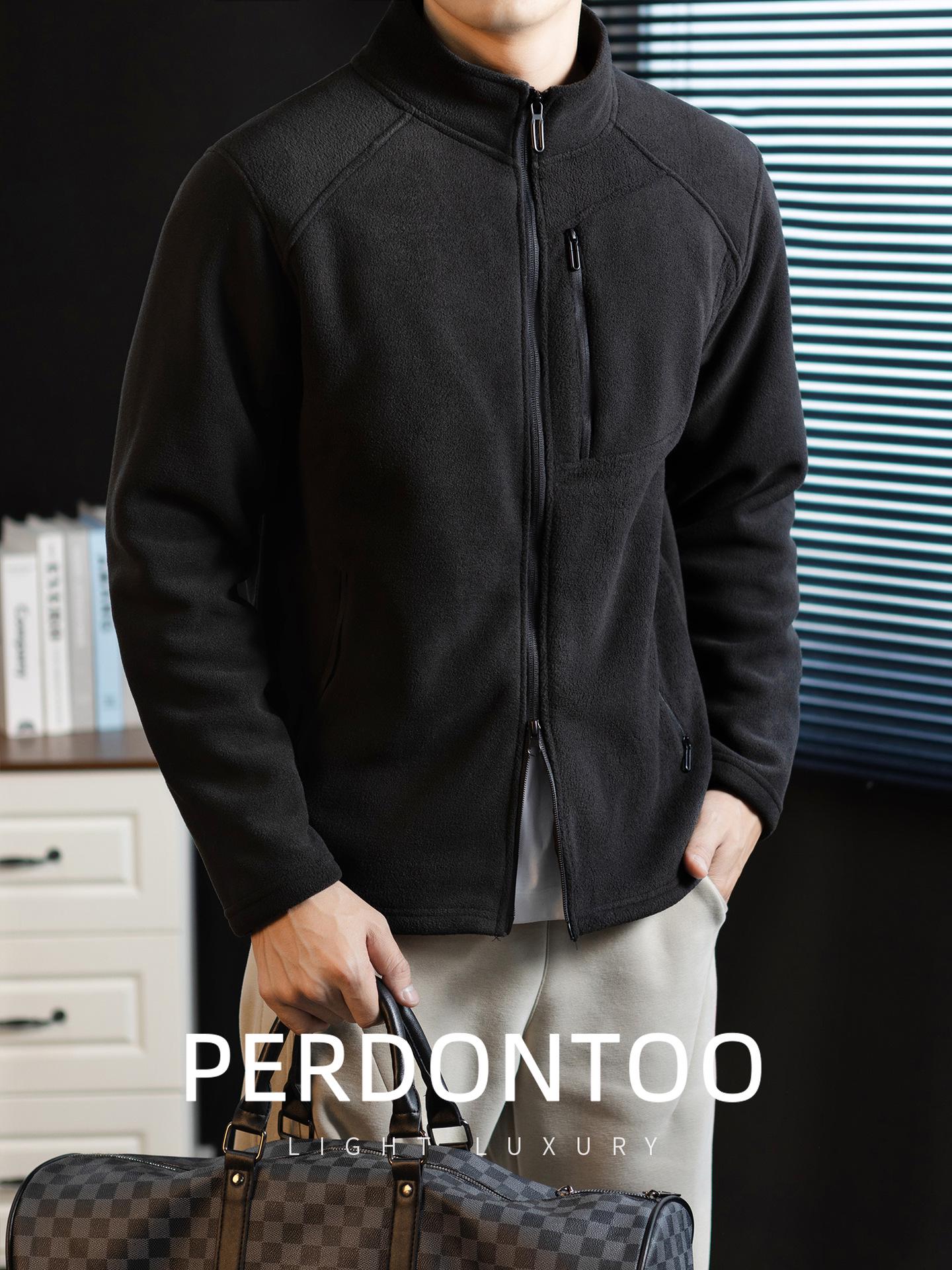 

Old Money Style Men s Double-Sided Fleece Hoodie Jacket – Winter Warm Luxury Zipper Cardigan 4XL