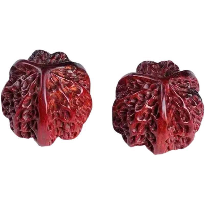 Kleines Blatt Rotes Sandelholz Handlicher Fitnessball - Nussbaumholz für Erwachsene