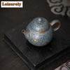 180ml Retro Bronze Glazed Teapot Japanese Old Rock Clay Pot Tea Making Peacock Blue Kettle with Infuser Teaware Ornaments Gifts