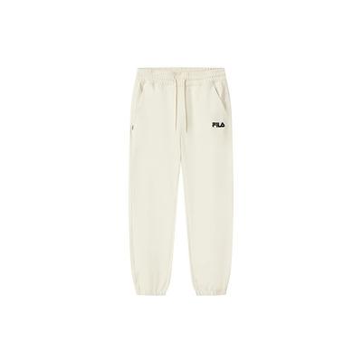 Solid Color Logo Drawstring Straight Leg Casual Pants Women Bottoms White F11W329806FIV