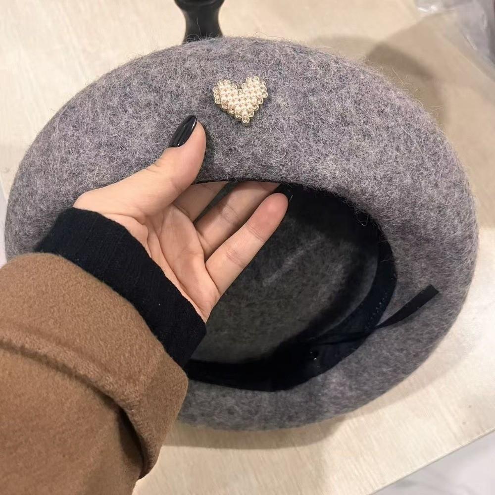 Fashion Warm Winter Wool Berets Hat Retro Solid Color French Artist Hat All Matched Elegant Plain Cap for Women