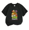 Kids Boys Girls 100% Cotton Crew Neck Short Sleeve T-Shirt, Funny Plants Zombies Cartoon Print Casual Soft Tee for Children Daily Outdoor Wear