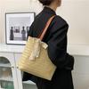 Large Capacity Shoulder Big Bag Women's 2025 New Woven Beach Bag Foreign Style Underarm Commuter Tote Straw Bag