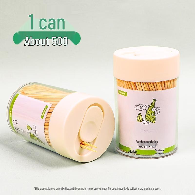 Bamboo Toothpicks with Slide-Cap Dispenser