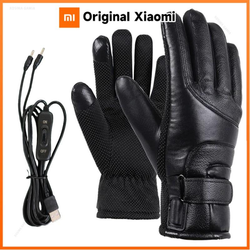 Xiaomi Motorcycle Heated Gloves USB Rechargeable Electric Heating Gloves Thermal Touch Screen Bike Riding Gloves Winter Warmer Gloves