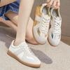 Spring Autumn Fashion Sneakers Women Genuine Leather Shoes Flat Casual Brand Ladies Shoes Gold Silver Beige