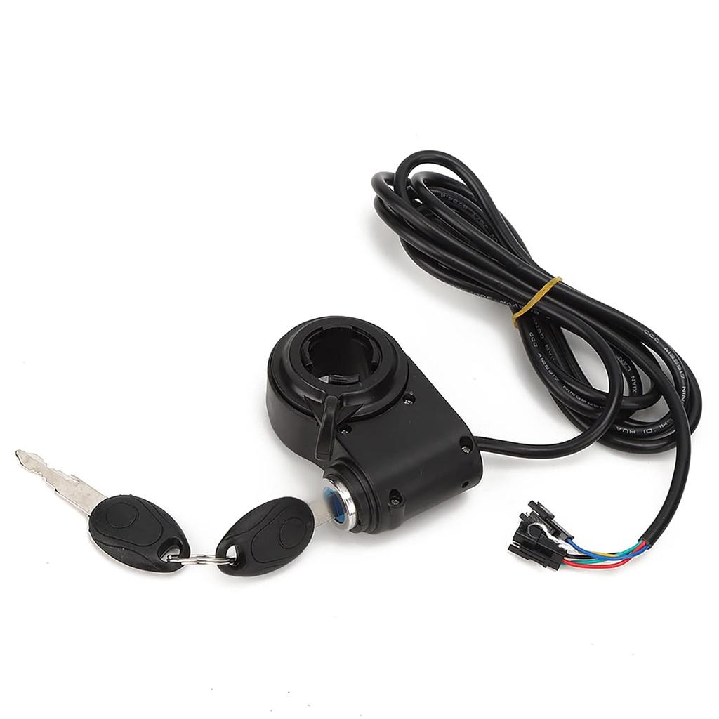 Keenso Motorcycle Handlebar Switch, Thumb Lock Electric Scooters Throttle Grip Accessory Black