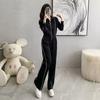 Street Casual Sports Suit for Women Spring and Autumn Fashion Cardigan Sweatshirt Wide-leg Pants Two-piece Set