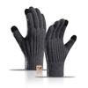 Winter Warm Touchable Gloves with Double Layer Thick Wool and Outdoor Arctic Velvet Inner Knitted Gloves