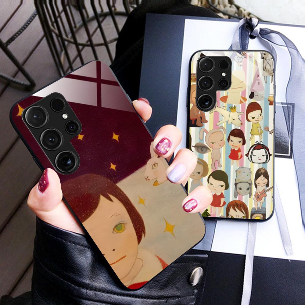 Anime Yoshitomo Nara Phone Case for Samsung Galaxy A56 55 54 53 52 51 36 35 34 23 16 15 5G Glass Colorful Cover Cover Smartphone