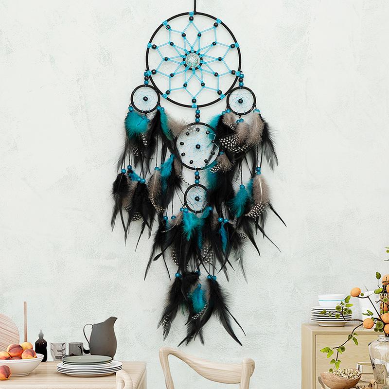 Vintage Black Feathers Dream Catcher Wall Hanging Bedroom Pendants Home Decorations  Handmade Wind Chimes For Birthday Gifts