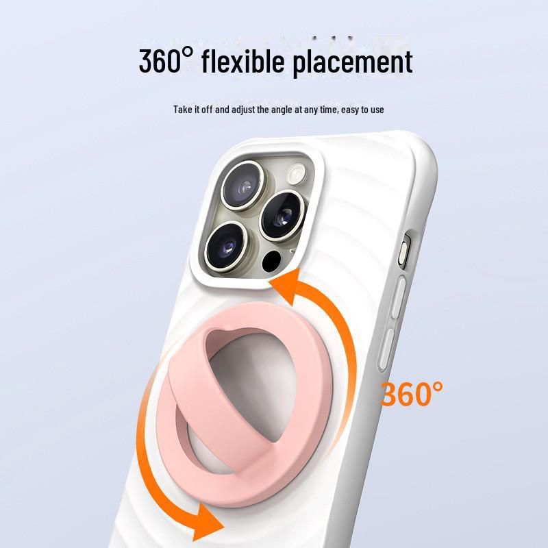 Apple-ის სილიკონის მაგნიტური ტელეფონის დამჭერი და სადგამი რგოლიანი ბალთით