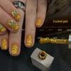 Lin Er Beauty Nail Gel - Crushed Gold Glitter Gel, Thick Rich Sparkle, Golden Wealth Color, 15ml