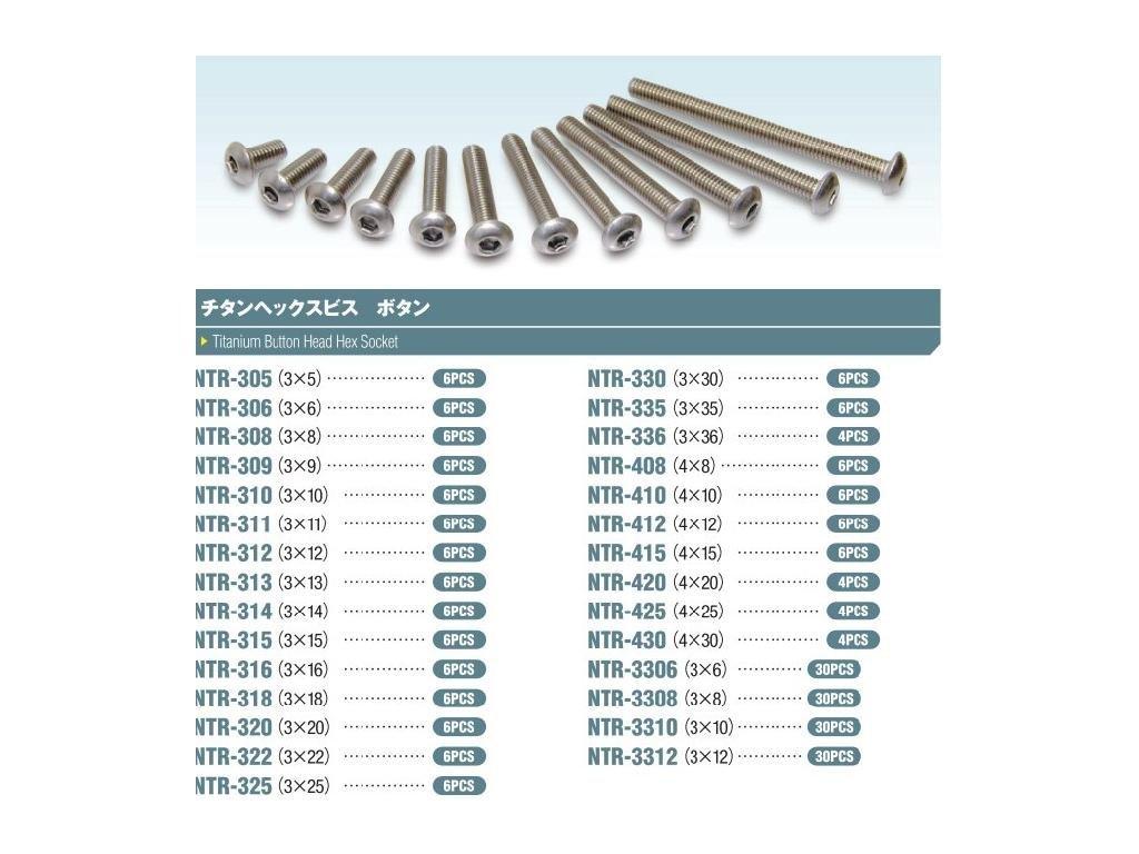 

Titanium Hexagonal Head Screw of 3X6 (Pack 30) NTR-3306