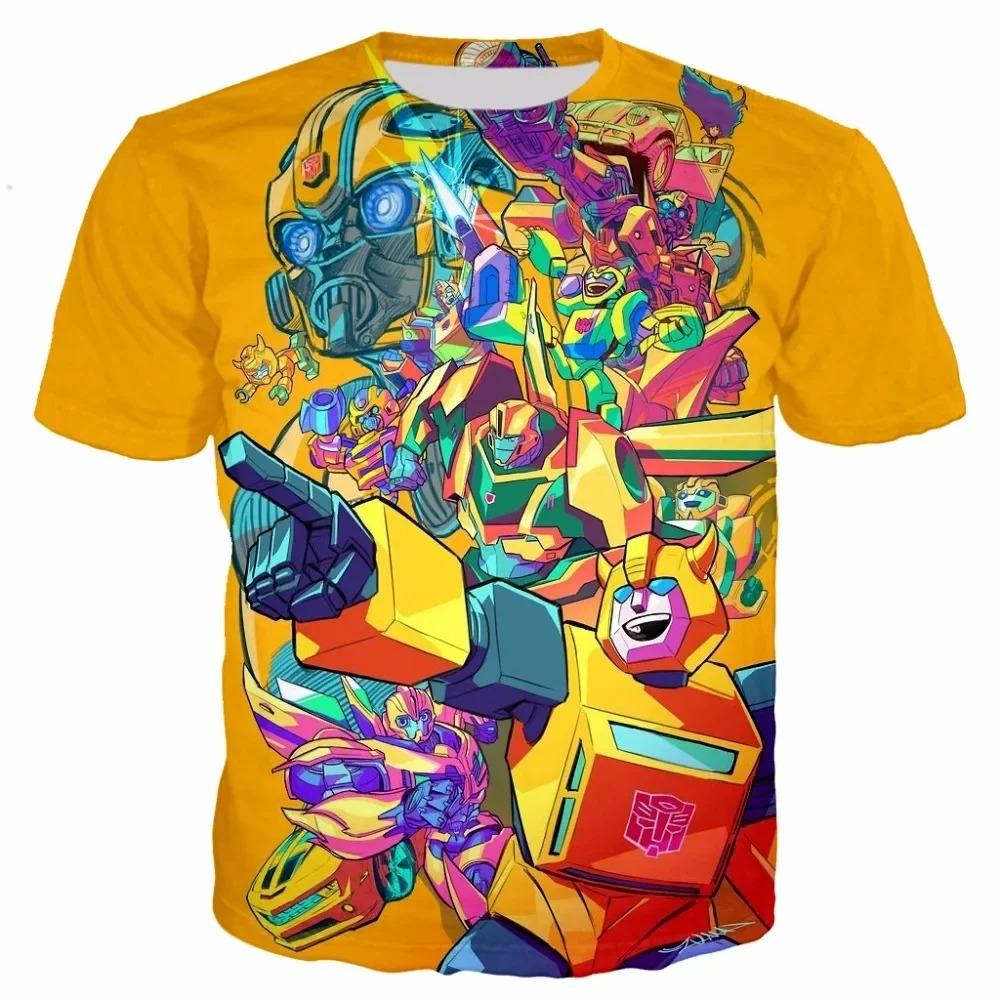 Kids Summer Transformation Robot 3d Print Boys T-shirts Kids Autobots Tees Children Summer Short Tops