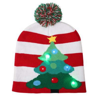 LED Light Christmas Hat Santa Claus Reindeer Snowman Xmas Cap For Kids Adults