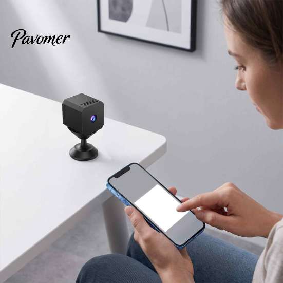 Long Battery Life Surveillance Camera Mini WiFi Security Camera, 1080P Small Equipped with Night Vision & USB Powered HD for Home Protection