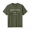 Italia Milano City Flag Print Tshirt Unisex Classic Italian Souvenir Casual Short Sleeve Graphic Tee Cotton Harajuku Y2k Top