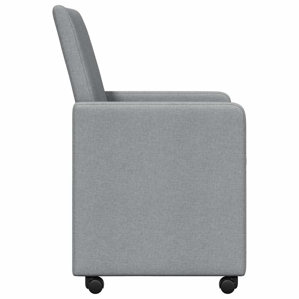 Dining Chairs with Casters 2 pcs Light Grey 57 x 66 x 94 cm Fabric