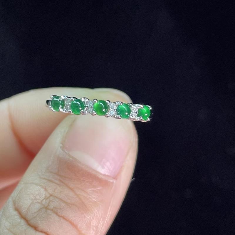 

Кольца из натурального нефрита и халцедона зеленого цвета для женщин, свежее круглое однорядное кольцо, изысканное модное вечернее ювелирное украшение 8