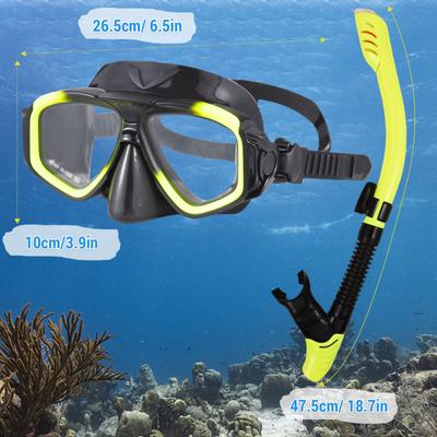 Conjunto de snorkel para adultos, máscara de natación antivaho con tubo de snorkel superior seco para nadar y bucear