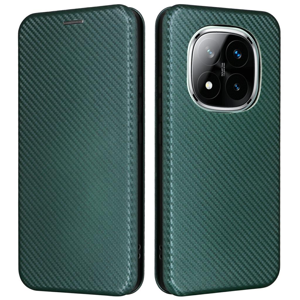 For Xiaomi Redmi Note 14 Pro 5G/Poco X7 5G Case Carbon Fiber Texture Drop-Proof PU Leather Phone Cover