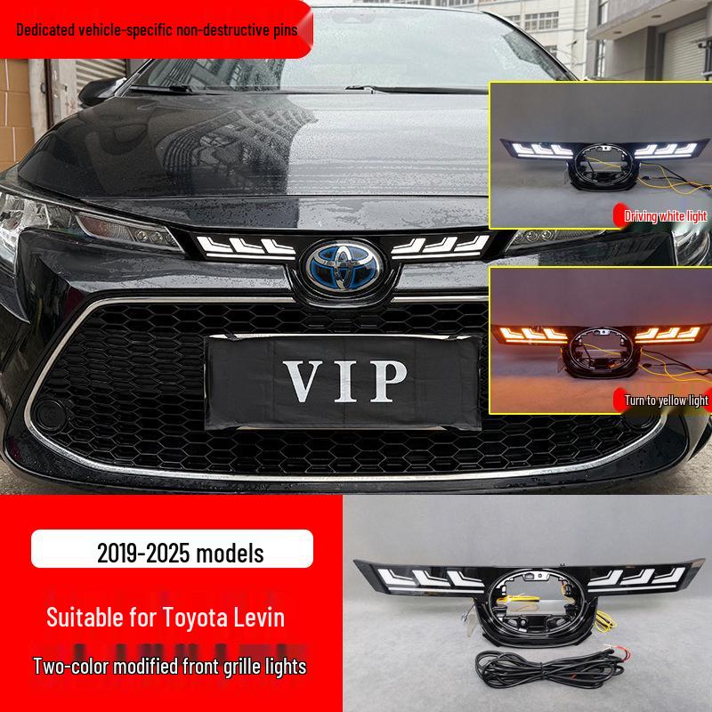 LED Front Grille Light for 19-25 Toyota Levin: Sequential Turn & Daytime Running Light Modification