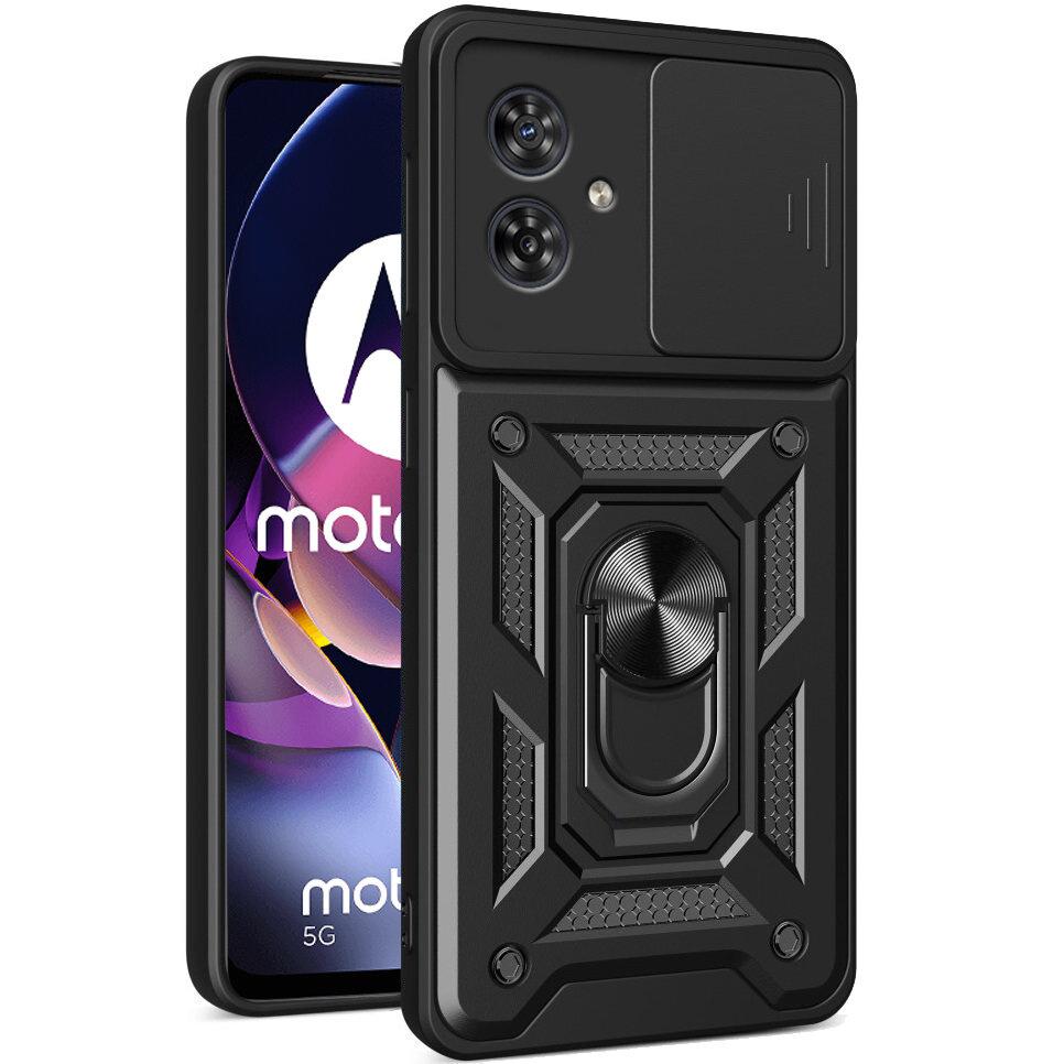 Armored Case for Motorola Moto G54 5G, CamShield Slide, Black